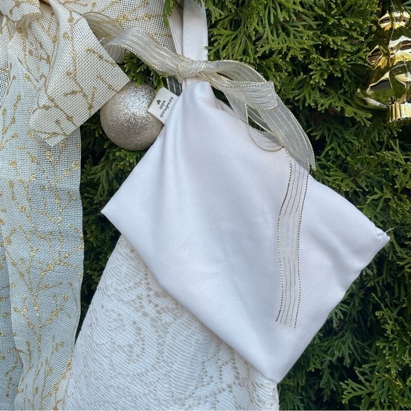 Handmade Luxurious Lace Satin Fold Over Cuff Christmas Stocking - Picture 2 of 4